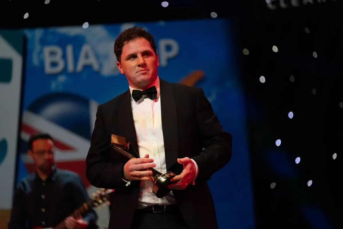 Award presenter Chris Finnegan